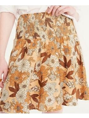 J.Crew Linen smocked mini skirt in zinnia floral Size Medium